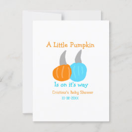 A little pumpkin is on it's way baby shower orange briefkaart