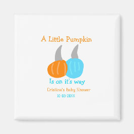 A little pumpkin is on it's way baby shower orange magneet
