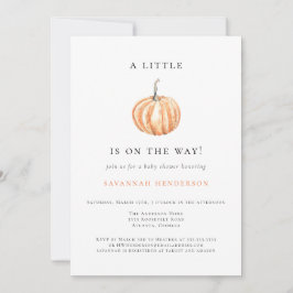 A Little Pumpkin Is On The Way Baby Shower Kaart