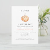 A Little Pumpkin Is On The Way Baby Shower Kaart (Staand voorkant)