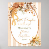 A Little Pumpkin Is On The Way Baby Shower Welcome Poster (Voorkant)