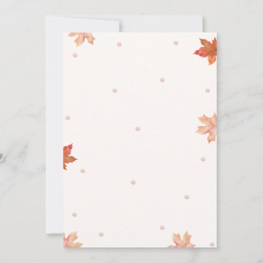 A Little Pumpkin Is on The Way, Fall Baby Shower Bedankkaart (Achterkant)