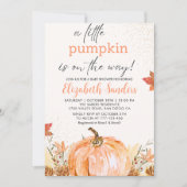 A Little Pumpkin Is on The Way, Fall Baby Shower Kaart (Voorkant)