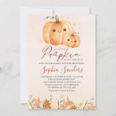 A Little Pumpkin Is on the Way" Fall Baby Shower Kaart (Voorkant)