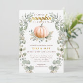 A Little Pumpkin Is on the Way Fall Baby Shower  Kaart (Staand voorkant)