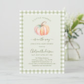 A Little Pumpkin is On The Way Fall Baby Shower Kaart (Staand voorkant)