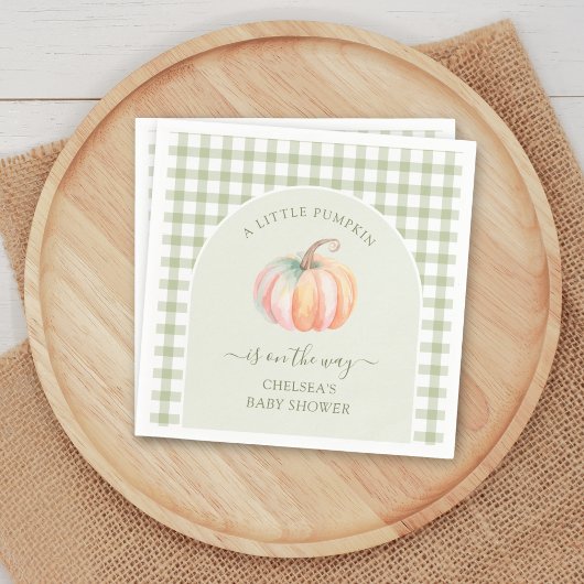 A Little Pumpkin is On The Way Fall Baby Shower Servet