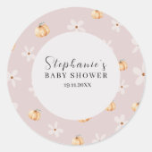 A Little Pumpkin Is On The Way Fall Round Sticker (Voorkant)