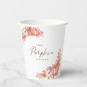 A Little Pumpkin Is On the Way Table Top Plaque Papieren Bekers (Voorkant)