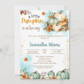A Little Pumpkin is op weg naar het Baby shower Kaart (Voorkant)