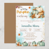 A Little Pumpkin is op weg naar het Baby shower Kaart (Voorkant / Achterkant)
