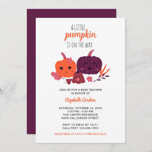 A little pumpkin is the way Cute baby shower Kaart