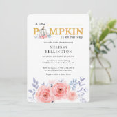 A Little Pumpkin on the Way Baby Shower Kaart (Staand voorkant)