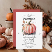 A Little Pumpkin Pink Baby Shower Invitation Kaart