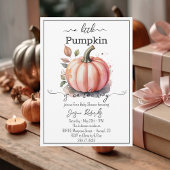 A Little Pumpkin Pink Baby Shower Invitation Kaart