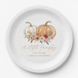 A Little Pumpkin Wildflower Baby Shower Papieren Bordje