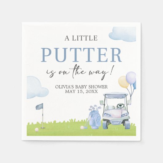A Little Putter Golf Baby Shower Servet (Voorkant)