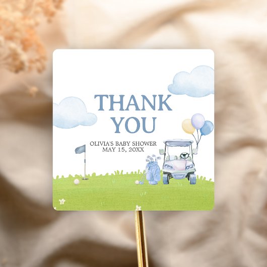 A Little Putter Golf Baby Shower Vierkante Sticker