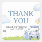 A Little Putter Golf Baby Shower Vierkante Sticker (Voorkant)