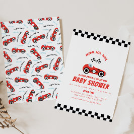 A Little Racer is op weg naar het Baby shower van  Kaart