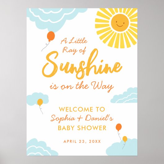 A Little Ray of Sunshine Baby shower Poster (Voorkant)