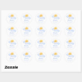 A Little Ray Of Sunshine Baby Shower Ronde Sticker (Vel)