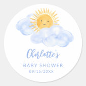 A Little Ray Of Sunshine Baby Shower Ronde Sticker (Voorkant)