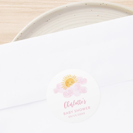 A Little Ray Of Sunshine Baby Shower Ronde Sticker