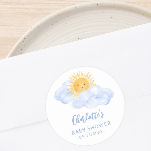 A Little Ray Of Sunshine Baby Shower Ronde Sticker