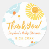 A Little Ray of Sunshine Baby shower Ronde Sticker (Voorkant)