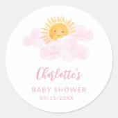 A Little Ray Of Sunshine Baby Shower Ronde Sticker (Voorkant)