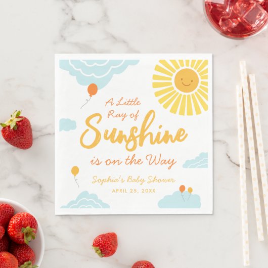 A Little Ray of Sunshine Baby shower servetten (Insitu)