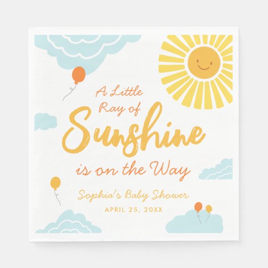 A Little Ray of Sunshine Baby shower servetten (Voorkant)