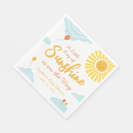 A Little Ray of Sunshine Baby shower servetten (Hoek)
