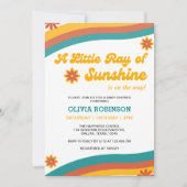 A Little Ray of Sunshine Boho Retro Baby shower Kaart (Voorkant)