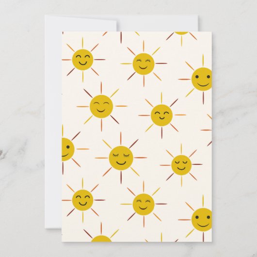 A Little Ray of Sunshine Geel zon Baby shower Kaart (Achterkant)