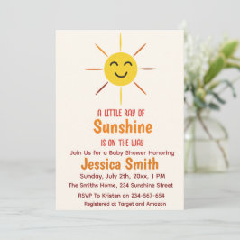 A Little Ray of Sunshine Geel zon Baby shower Kaart