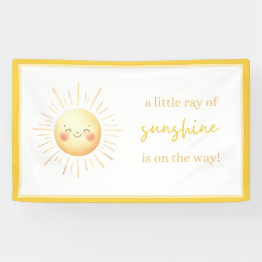 A Little Ray of Sunshine is op de weg Baby shower Spandoek (Horizontaal)