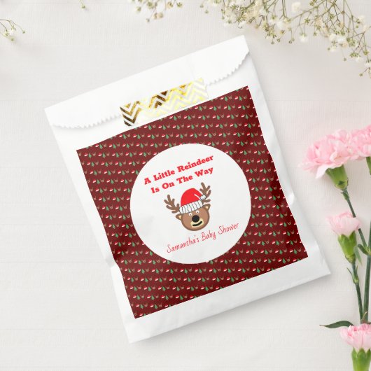 A Little Reindeer Is On The Way Bedankzakje (Gezegeld)