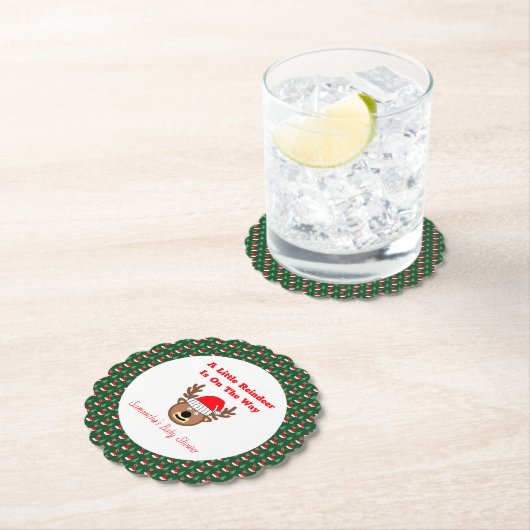 A Little Reindeer Is On The Way Kartonnen Onderzetters (Insitu)