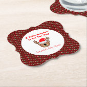 A Little Reindeer Is On The Way Kartonnen Onderzetters (Gekanteld)