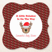 A Little Reindeer Is On The Way Kartonnen Onderzetters (Voorkant)