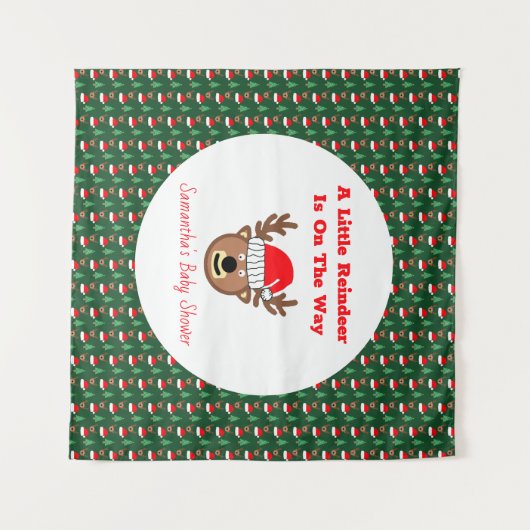 A Little Reindeer Is On The Way Wandkleed (Voorkant (horizontaal))