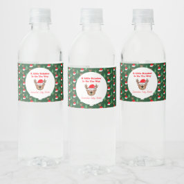 A Little Reindeer Is On The Way Waterfles Etiket