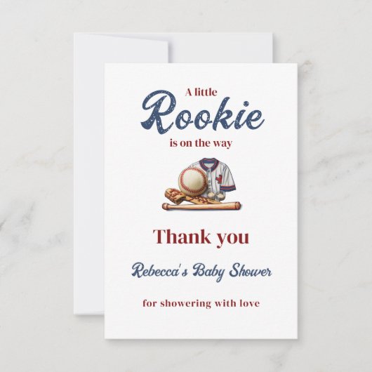 A Little Rookie On The Way beroemd gemaakt door Ba Bedankkaart (Voorkant)