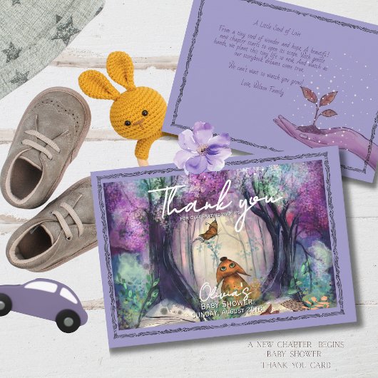A Little Seed of Love Storybook Baby shower Bedankkaart