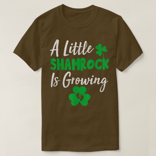 A Little Shamrock Is Growing Cute St Patrick Day T-shirt (Design voorkant)