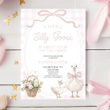 A Little Silly Goose Pink Bow Floral Baby Shower