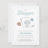 A Little Slugger Baseball Baby Shower invitation Kaart (Voorkant)