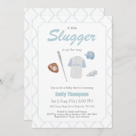 A Little Slugger Baseball Baby Shower invitation Kaart